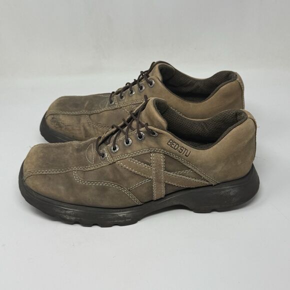 Bed Stu Shoes Mens 11 EU 44 Brown Letter Chunky Soles Square Toe Lace Up Y2K main image 8